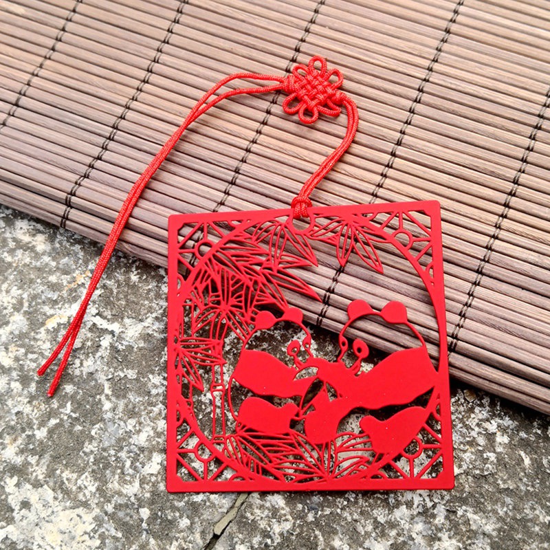 中国特色熊猫方形书签